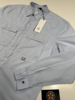CP Company 251A  Mussola light cotton long sleeve shirt in Sky Blue - Image 5