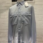 CP Company 251A  Mussola light cotton long sleeve shirt in Sky Blue