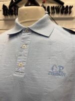 CP Company 320A jersey Jacquard multi pattern short sleeve polo in sky blue   -     Large / p2p 22.5” - Image 2