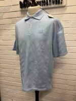 CP Company 320A jersey Jacquard multi pattern short sleeve polo in sky blue   -     Large / p2p 22.5” - Image 5