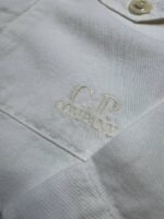 CP Company 242A broken linen/cotton overshirt in White  / 103 - Image 2