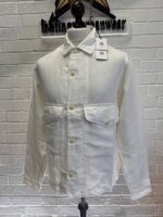 CP Company 242A broken linen/cotton overshirt in White  / 103 - Image 5