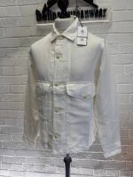 CP Company 242A broken linen/cotton overshirt in White  / 103 - Image 7