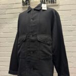 CP Company 242A broken linen/cotton overshirt in Black / 999
