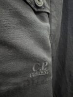 CP Company 242A broken linen/cotton overshirt in Black / 999 - Image 2