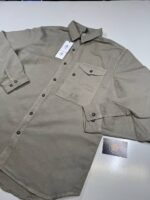 CP Company 207A Cotton/Linen overshirt in Vintage Khaki / 327  •  XXL. / P2P 26”. - Image 8