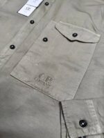 CP Company 207A Cotton/Linen overshirt in Vintage Khaki / 327  •  XXL. / P2P 26”. - Image 9