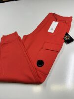 CP COMPANY 017A DIAGONAL RAISED FLEECE JOGGING PANTS IN CORAL  / 547  -   Medium / w32”. - Image 3