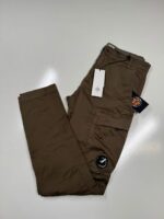 CP Company 127A Satin Stretch Cargo Pants in Green