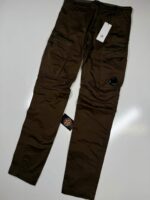CP Company 127A Satin Stretch Cargo Pants in Green - Image 3