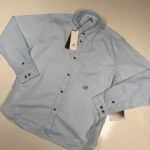 CP Company 248A Mussola light cotton long sleeve shirt in Sky Blue