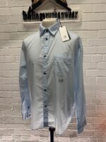CP Company 248A Mussola light cotton long sleeve shirt in Sky Blue - Image 3