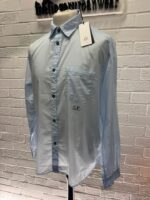 CP Company 248A Mussola light cotton long sleeve shirt in Sky Blue - Image 5