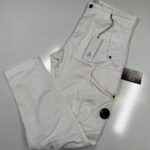 CP Company 058A Satin Stretch Cargo Pants in White