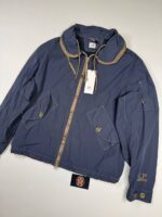 CP Company 297A Flatt Nylon Cuff Logo Jacket in India ink blue  -   Large / P2P 22.5”
