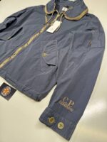 CP Company 297A Flatt Nylon Cuff Logo Jacket in India ink blue  -   Large / P2P 22.5” - Image 2