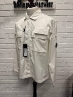 CP COMPANY 128A ORGANIC GABARDINE OVERSHIRT IN WHITE - Image 2