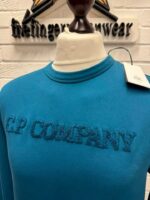 CP COMPANY 096A COTTON FLEECE CREW SWEATSHIRT IN PETROL BLUE  •  XS. / P2P 21” - Image 2