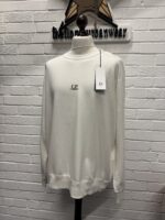CP Company 162A Light Fleece Sweatshirt in White   - XXXL / P2P 26.5”