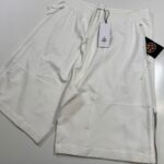 CP COMPANY METROPOLIS 015A PERTEX STRETCH FLEECE MIXED CARGO SHORTS IN WHITE