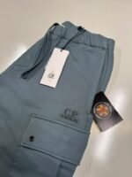 CP COMPANY 045A DIAGONAL RAISED FLEECE SWEATPANTS IN BLUE - Image 2