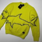 Paul & Shark Chunky Rib virgin wool 1/4 Zip pullover in bright green  -   Small / 21” P2P