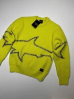 Paul & Shark Chunky Rib virgin wool 1/4 Zip pullover in bright green  -   Small / 21” P2P