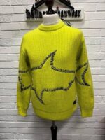 Paul & Shark Chunky Rib virgin wool 1/4 Zip pullover in bright green  -   Small / 21” P2P - Image 7