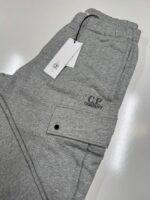 CP COMPANY 045A DIAGONAL RAISED FLEECE SWEATPANTS IN HEATHER GREY - Image 2