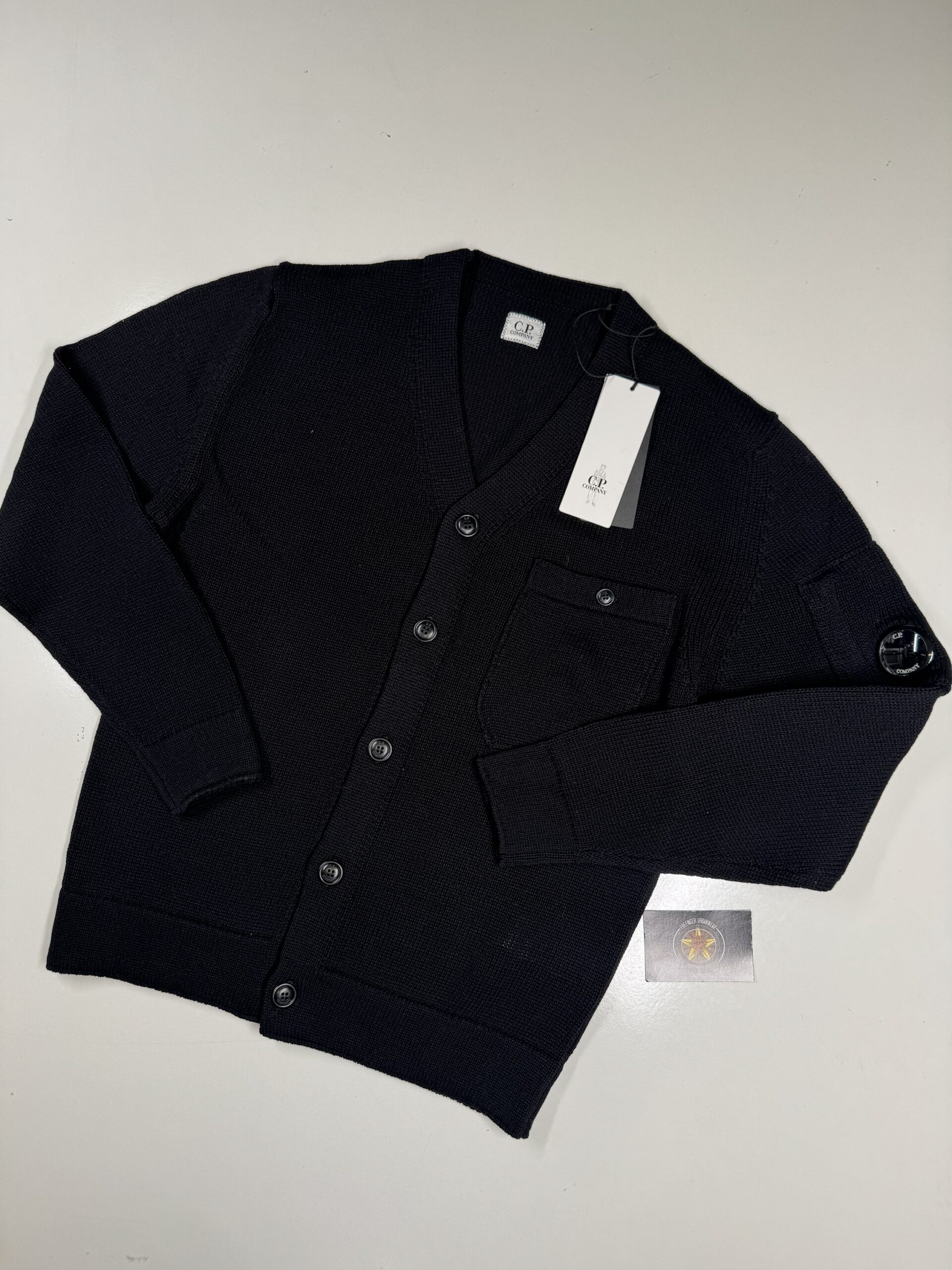 img_6194-2 CP Company Cardigan Compact Cotton in Black. - Size 46 / Small / 21.5” P2P - Image 1