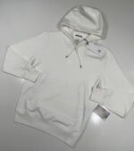 C.P. COMPANY 366A Metropolis Series Diagonal stretch Fleece Hooded Sweatshirt in White  -  XS  / 19.5” P2P