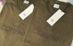 CP COMPANY 148A MERCERIZED JERSEY TWISTED EMBROIDERY T-SHIRT - IVY GREEN - Image 6