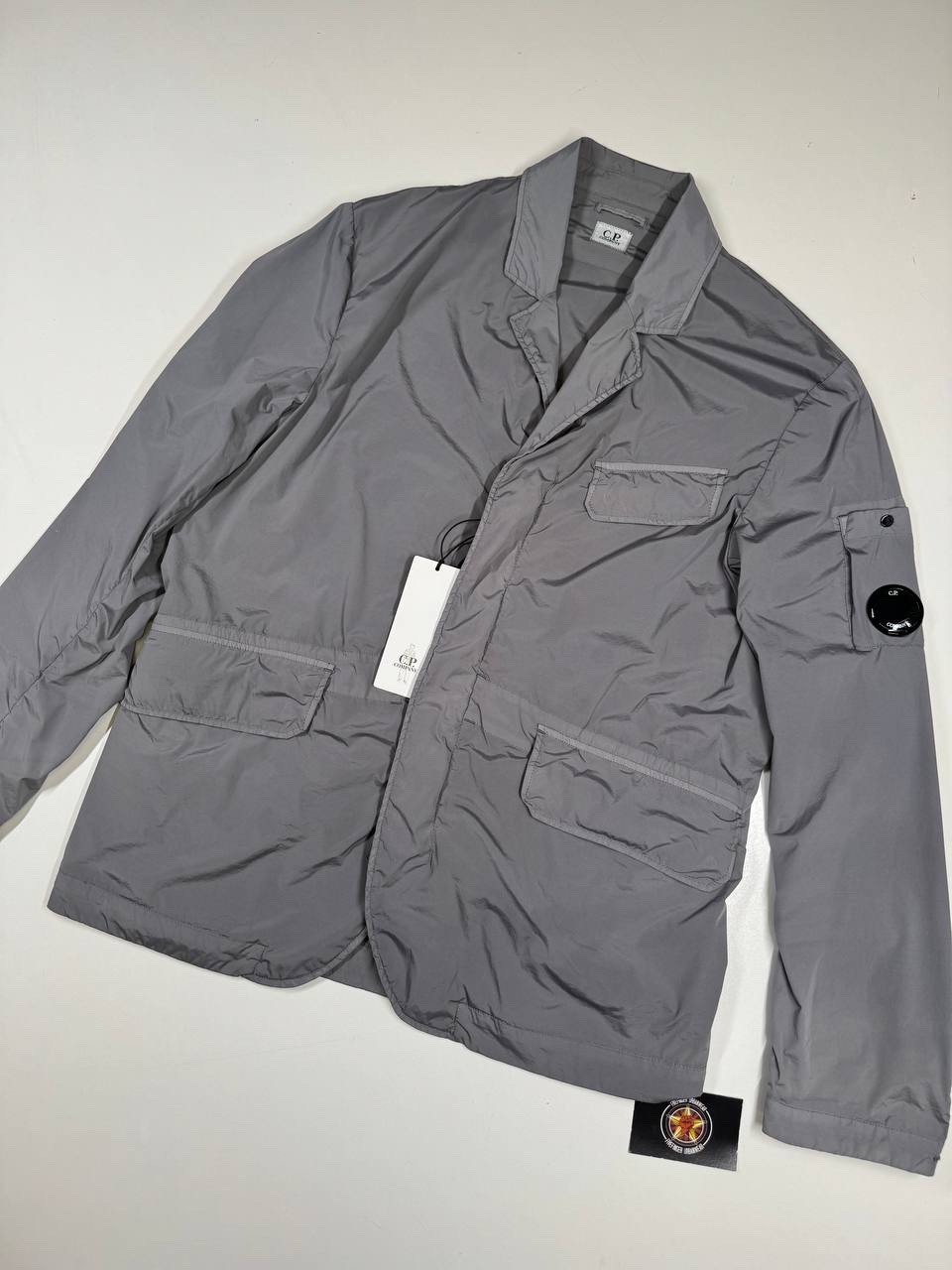 img_8099-2 C.P. COMPANY 183A NYCRA BLAZER JACKET IN SMOKED PEAR GREY - Large / p2p 22” - Image 1