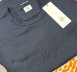 CP COMPANY 148A MERCERIZED JERSEY TWISTED EMBROIDERY T-SHIRT - NAVY - XS. / P2P 19” - Image 2