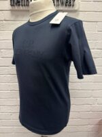 CP COMPANY 148A MERCERIZED JERSEY TWISTED EMBROIDERY T-SHIRT - NAVY - XS. / P2P 19” - Image 4