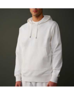 C.P. COMPANY 366A Metropolis Series Diagonal stretch Fleece Hooded Sweatshirt in White  -  XS  / 19.5” P2P - Image 8